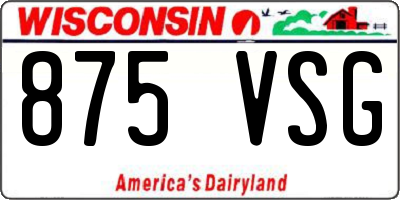 WI license plate 875VSG