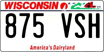 WI license plate 875VSH