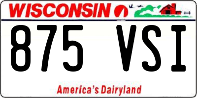 WI license plate 875VSI