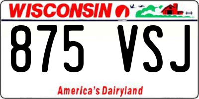 WI license plate 875VSJ