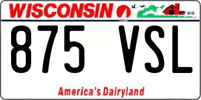 WI license plate 875VSL