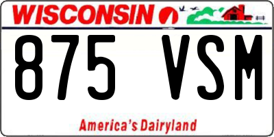 WI license plate 875VSM