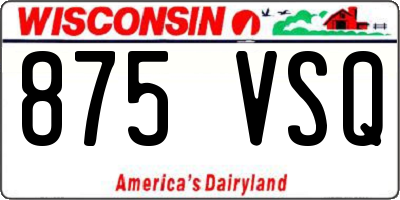 WI license plate 875VSQ