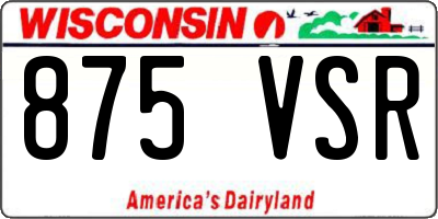 WI license plate 875VSR