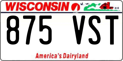 WI license plate 875VST