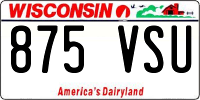 WI license plate 875VSU