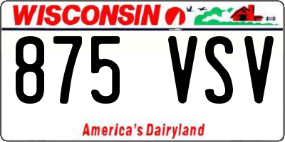 WI license plate 875VSV