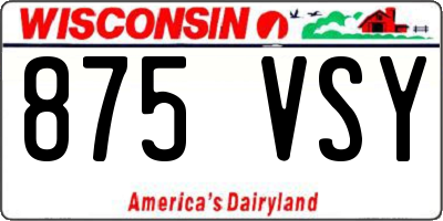 WI license plate 875VSY
