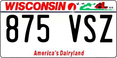 WI license plate 875VSZ