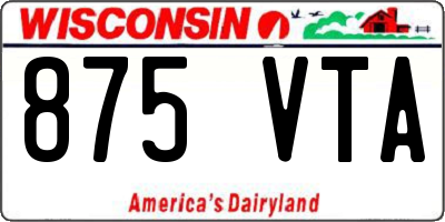 WI license plate 875VTA