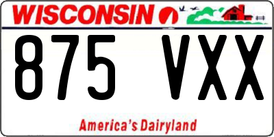 WI license plate 875VXX