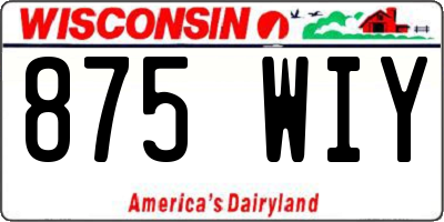 WI license plate 875WIY