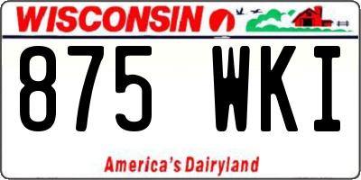 WI license plate 875WKI