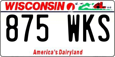 WI license plate 875WKS