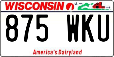 WI license plate 875WKU