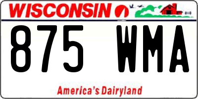 WI license plate 875WMA