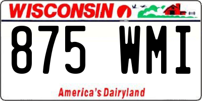 WI license plate 875WMI