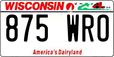 WI license plate 875WRO