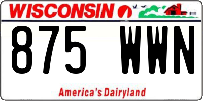WI license plate 875WWN