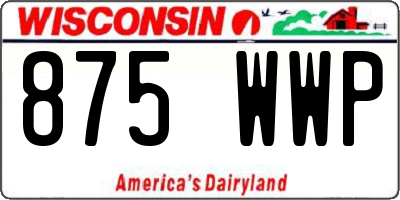 WI license plate 875WWP