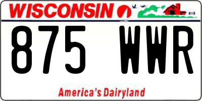 WI license plate 875WWR