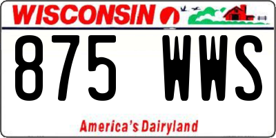 WI license plate 875WWS