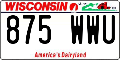 WI license plate 875WWU