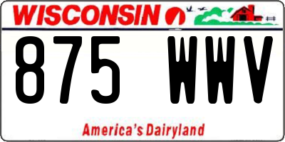 WI license plate 875WWV