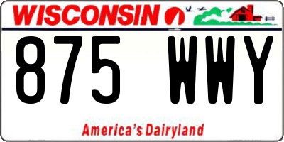 WI license plate 875WWY