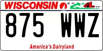 WI license plate 875WWZ