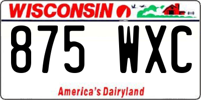 WI license plate 875WXC
