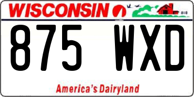 WI license plate 875WXD