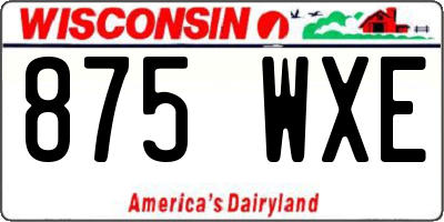 WI license plate 875WXE