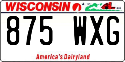 WI license plate 875WXG
