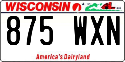 WI license plate 875WXN