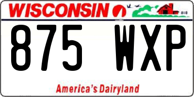 WI license plate 875WXP