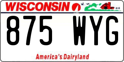 WI license plate 875WYG