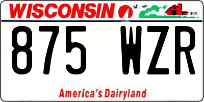 WI license plate 875WZR