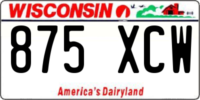 WI license plate 875XCW
