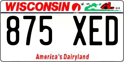 WI license plate 875XED