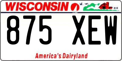 WI license plate 875XEW