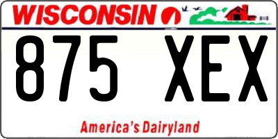 WI license plate 875XEX