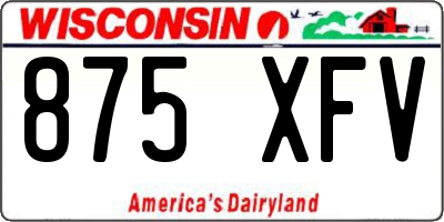 WI license plate 875XFV
