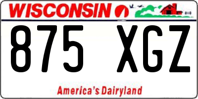 WI license plate 875XGZ