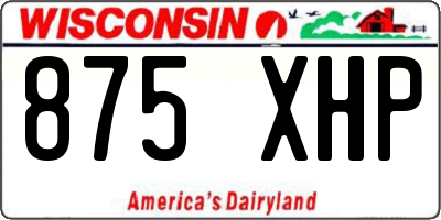 WI license plate 875XHP