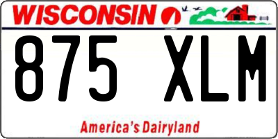 WI license plate 875XLM