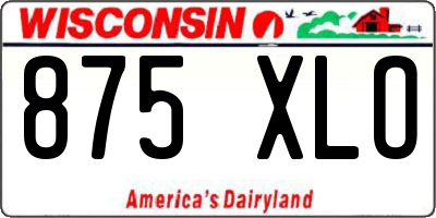 WI license plate 875XLO