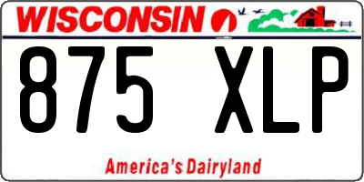 WI license plate 875XLP