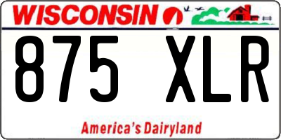 WI license plate 875XLR
