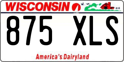 WI license plate 875XLS